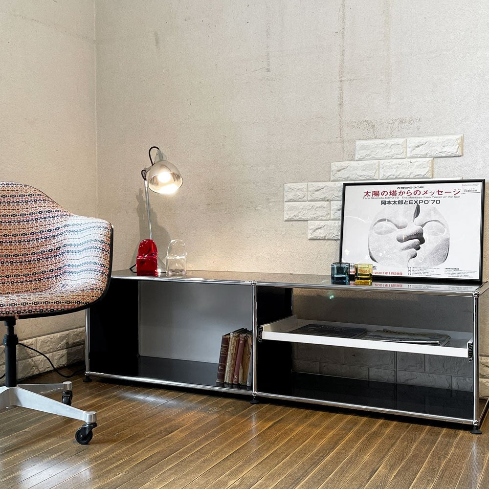 USM Hallerモジュラーファニチャー ローボード AVボード エクステンションシェルフ バックパネル1枚 2列1段 モノクロカラー スイス ～ 憧れのオトナ ～