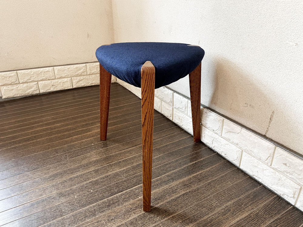 こいずみ道具店 Koizumi Studio おむすびスツール OMUSUBI ファブリック座面 ネイビー系 3本脚 H40cm 小泉誠  中古品  買い取りしました。