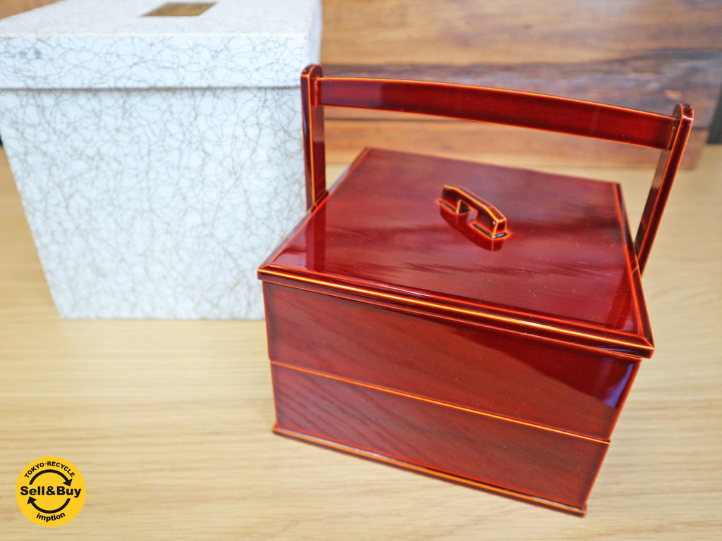 飛騨春慶 お重箱 2段重ね弁当 漆塗り ヒノキ 工芸品 買い取りしました。