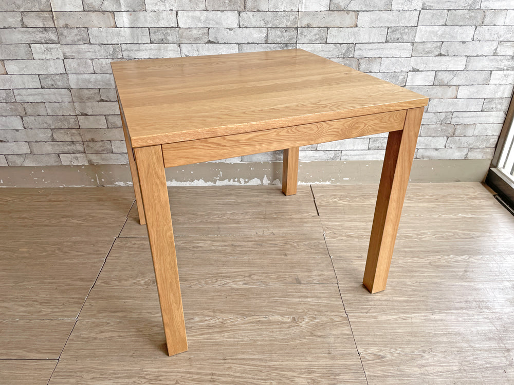 無印良品 MUJI ダイニングテーブル 無垢集成材 オーク材 引出付 W80cm スクエア ナチュラルスタイル 定価￥39,900- 中古品 買い取りしました。