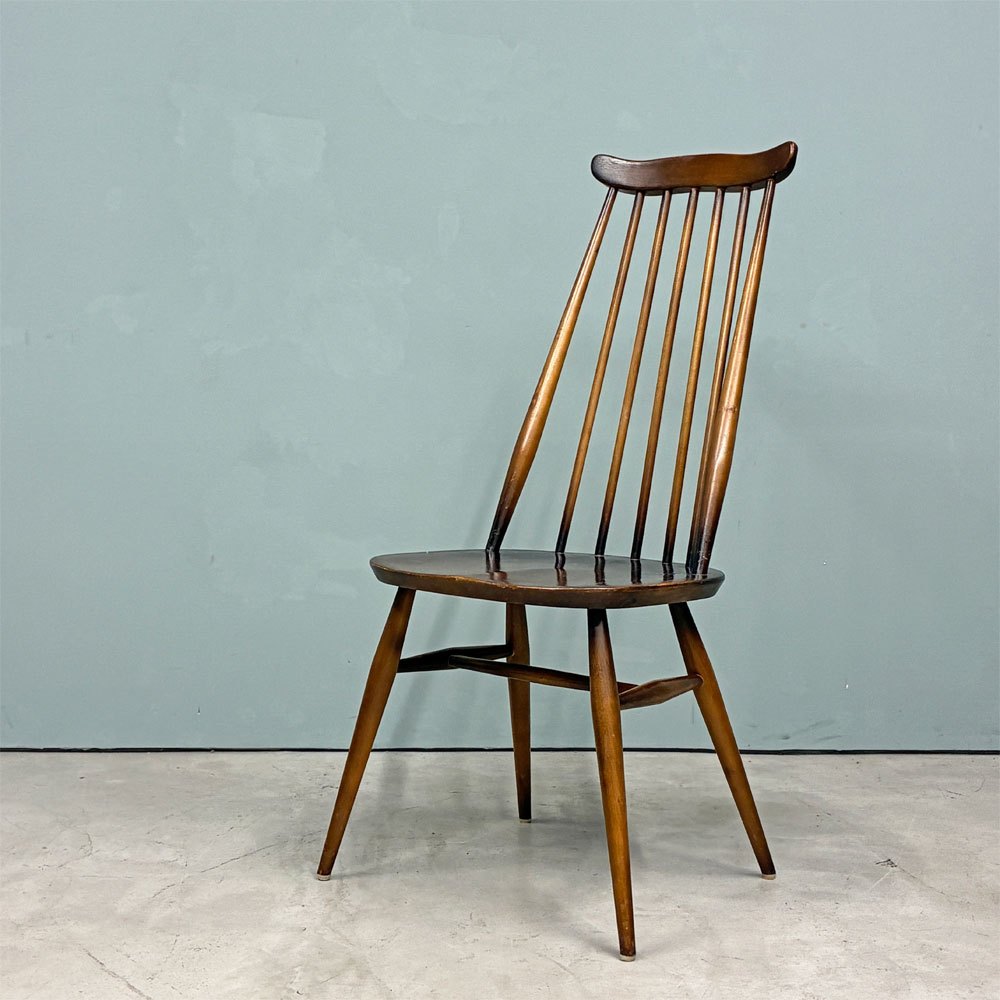 【経堂店】アーコール Ercol ゴールドスミス ダイニングチェア ハイバック スティックバック エルム材 ダークブラウン 古代色 UKビンテージ 英国 買取させていただきました。
