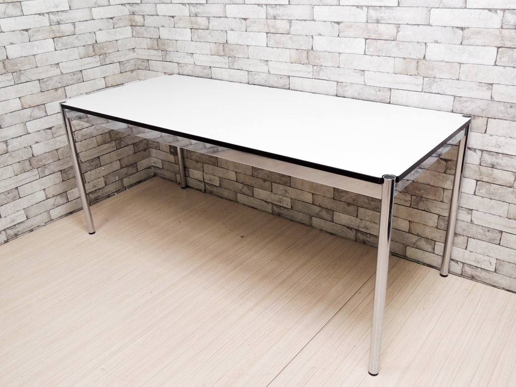 USMモジュラーファニチャー USM Haller USMハラーテーブル ワーキングデスク ダイニングテーブル W176 アジャスター 高さ調整機能付き ホワイト   中古品 買い取りしました。