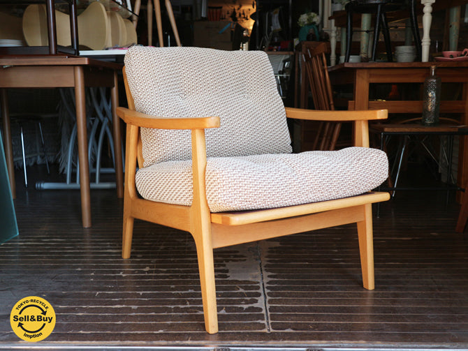 マルニ60 MARUNI60 オークフレーム チェア 1P ソファ オーク材 キノママ シュプール ベージュ 展示品 ～空間に木の温もりを届ける一脚～ 【 買取と販売とレンタルのお店 】