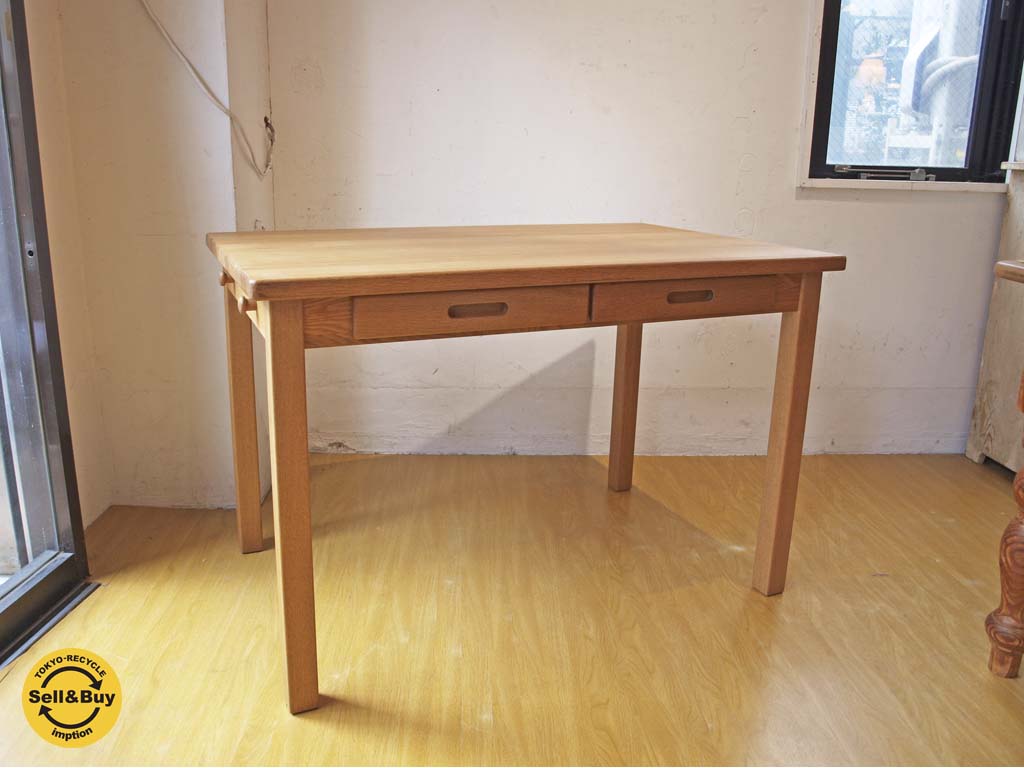 オーク材 デスク 引出し 学習机 ナチュラルスタイル シンプル 机 中古品 買い取りしました。