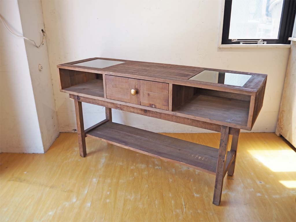 ダルトン DULTON ダーシー DARCEY コンソールテーブル カウンター ガラス パイン古材 中古品 買い取りしました。