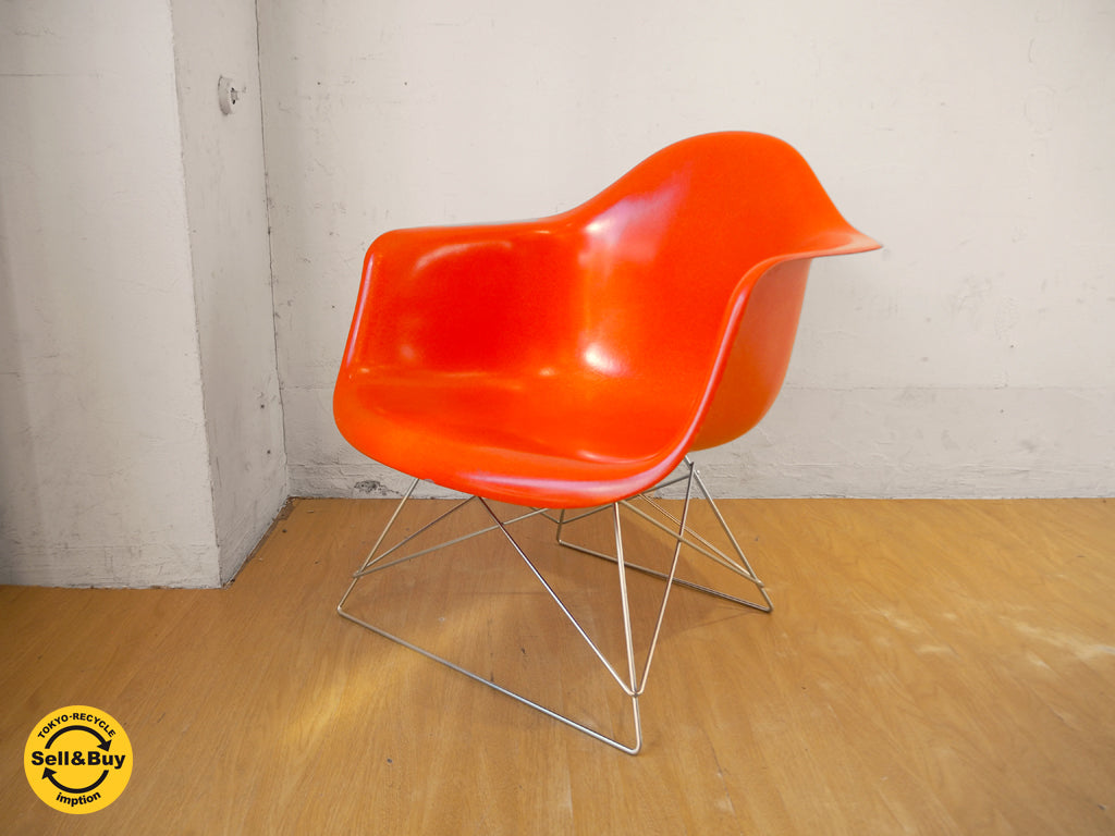 ハーマンミラー Herman Miller アームシェルチェア キャッツクレイドルベース オレンジ C&R イームズ 現行FRP製 中古品 買い取りしました。