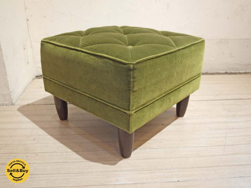カリモク60 karimoku60 オットマン Ottoman スツール モケットグリーン ミッドセンチュリー 中古品 買い取りしました。下北沢店 出張買取もお任せ下さい。