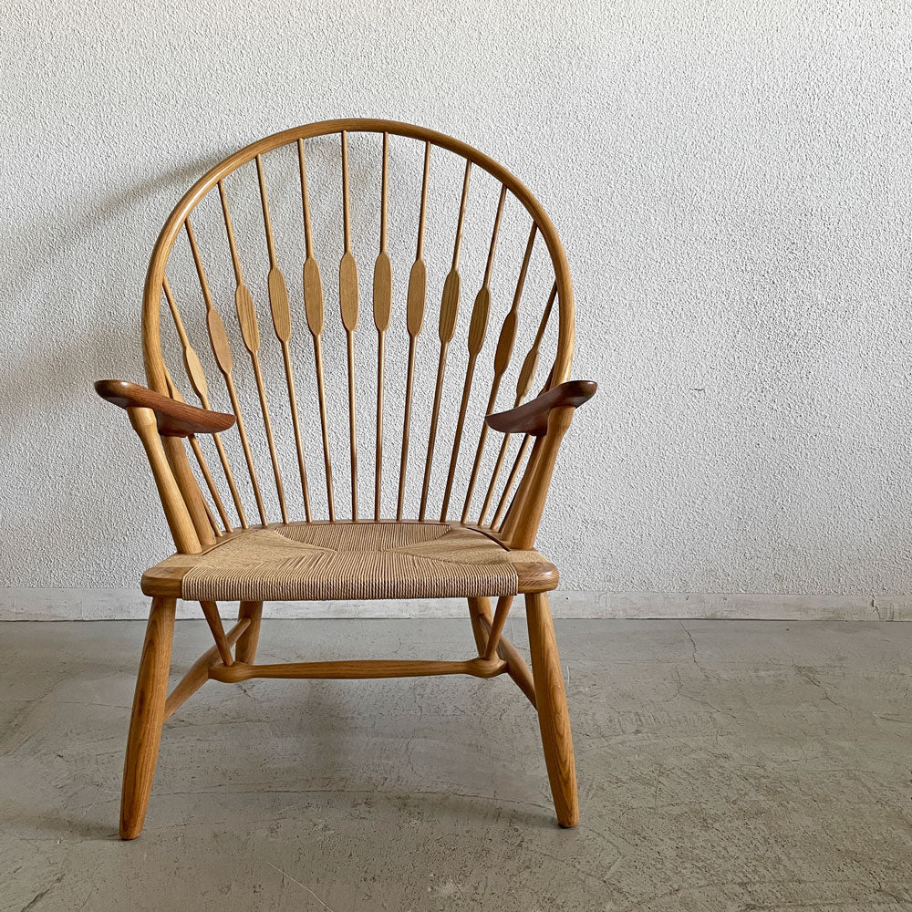 【登戸BASE店】ヨハネスハンセン Johannes Hansen ピーコックチェア JH550 ラウンジチェア アッシュ材×チーク材 ペーパーコード張替済 ハンス・J・ウェグナー デンマーク 北欧ビンテージ 買取させていただきました。