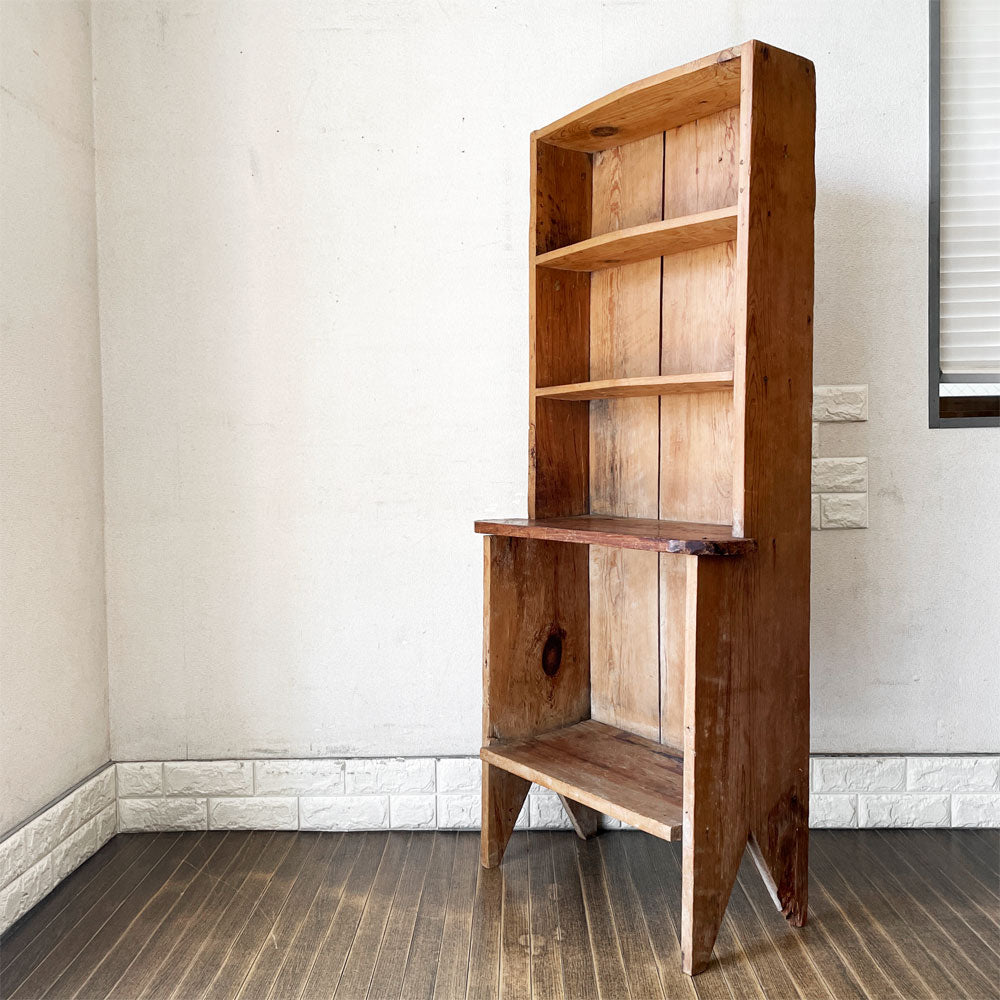 【経堂店】ビンテージ Vintage パイン無垢材 オープンシェルフ 本棚 食器棚 飾り棚 4段 H147.5cm カントリースタイル 買取させていただきました。