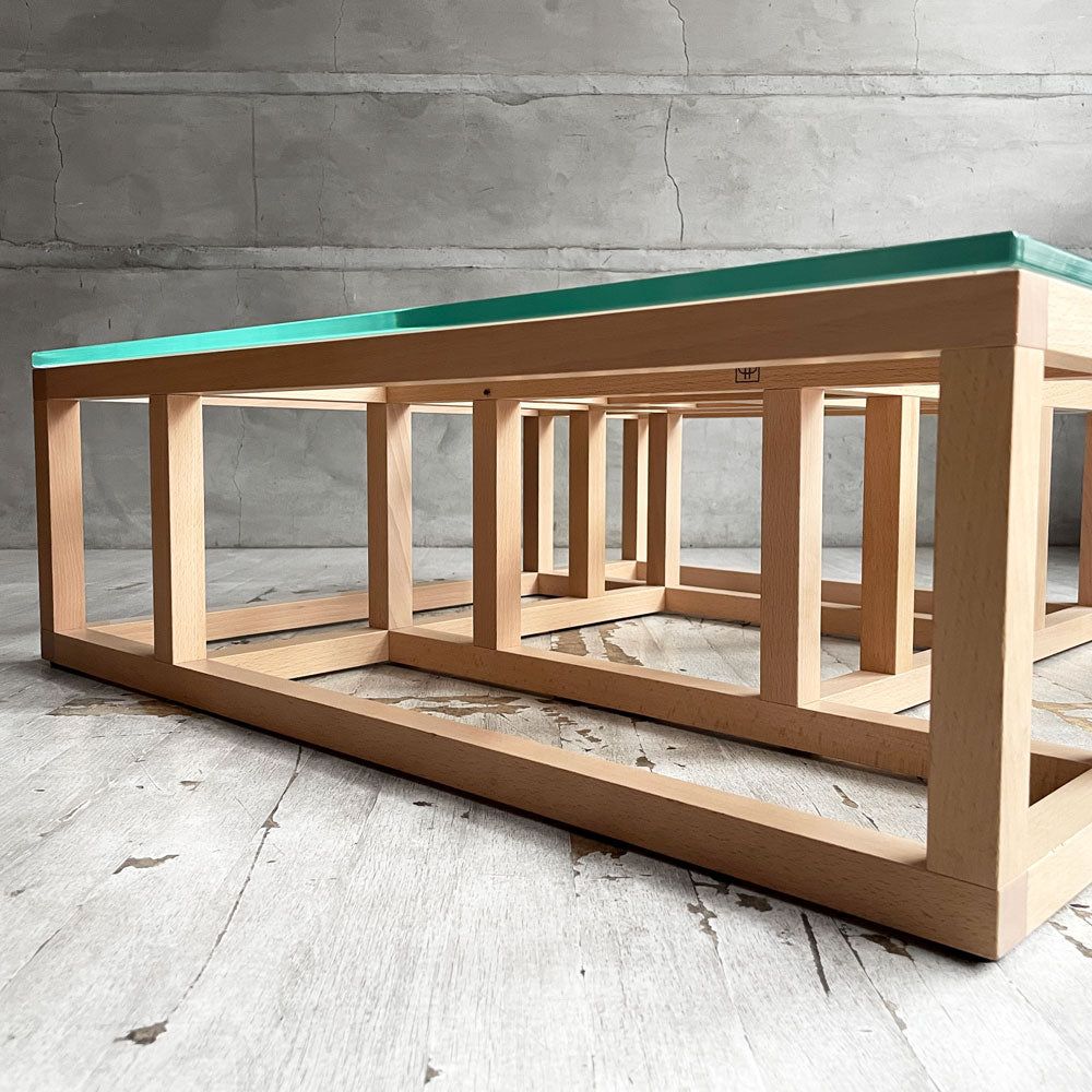 リーンロゼ ligne roset アンティゴネー Antigone ローテーブル コーヒーテーブル ブナ材 ナチュラル ガラス天板 復刻品 ピエール・ポラン Pierre Paulin 廃番 希少～迷わない迷路はどんな迷路～