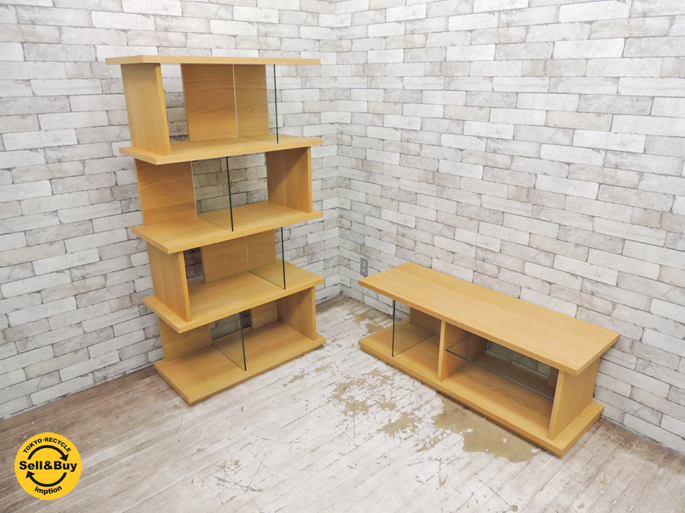 ウニコ unico パラレ PARALLE トールシェルフ tall shelf 5段 & AVボード 廃盤 ナチュラル   中古品 買い取りしました。