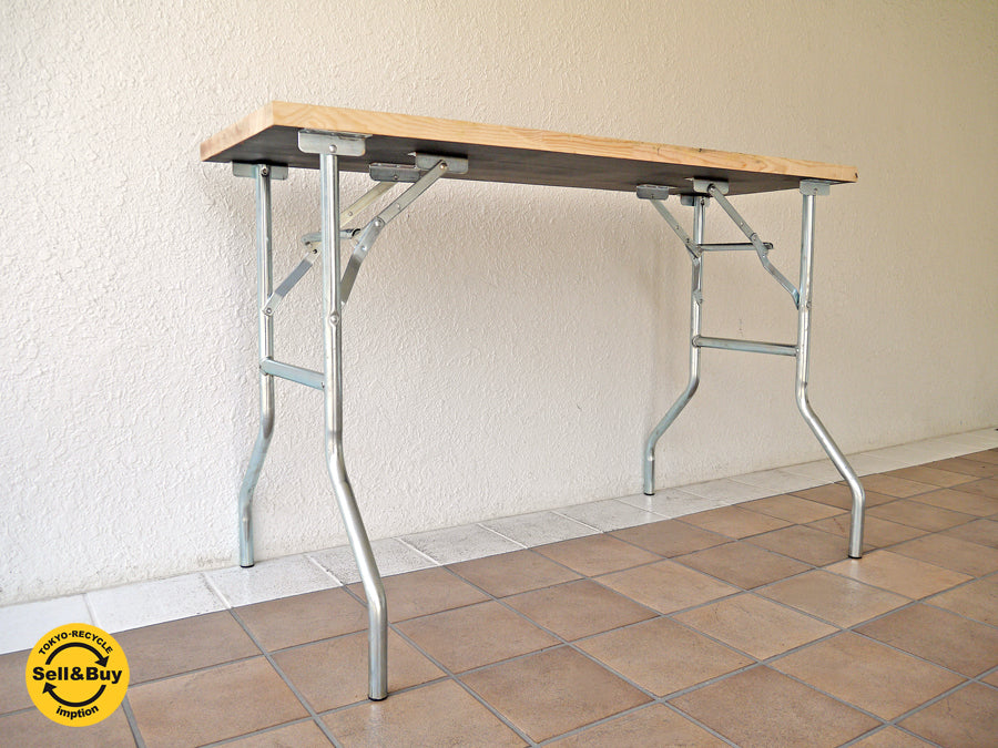 PFS パシフィックファニチャーサービス PACIFIC FURNITURE SERVICE 購入 無垢集成杉天板 × エブコプロダクツコーポレーション EBCO PRODUCTS CORP, USA ウィッシュボーンレッグ WISHBONE LEGS フォールディングワークテーブル ～ コンパクトに折り畳み幅広いシーンでの活躍が期待出来るタフネスな作業台！ ～ 【 買取と販売とレンタルのお店 】