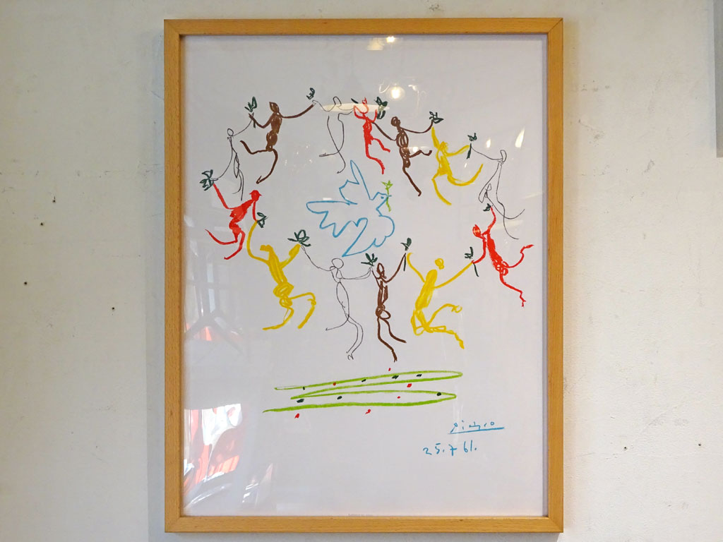 パブロ・ピカソ Pablo Picasso 輪舞 LaRonde アートパネル Art panel ビーチ材ナチュラルフレーム ≒B2 サイズ 下北沢店 中古品 買い取りしました。