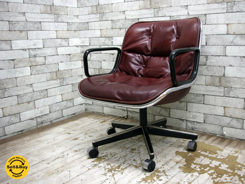 ノール Knoll ポロックチェア ブラック 本革張り 後期型 5本脚 エグゼクティブ チェア  中古品 買い取りしました。
