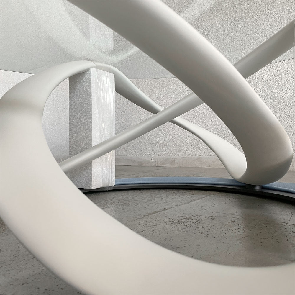 ポラダ porada インフィニティ― INFINITY リビングテーブル ガラス 丸天板 マットホワイト Stefano Bigi 未使用 美品 ￥649,000～の品 イタリアモダンデザイン コーヒーテーブル デザイナーズ家具 ローテーブル ～ 存在感を示すアートピース的家具 ～