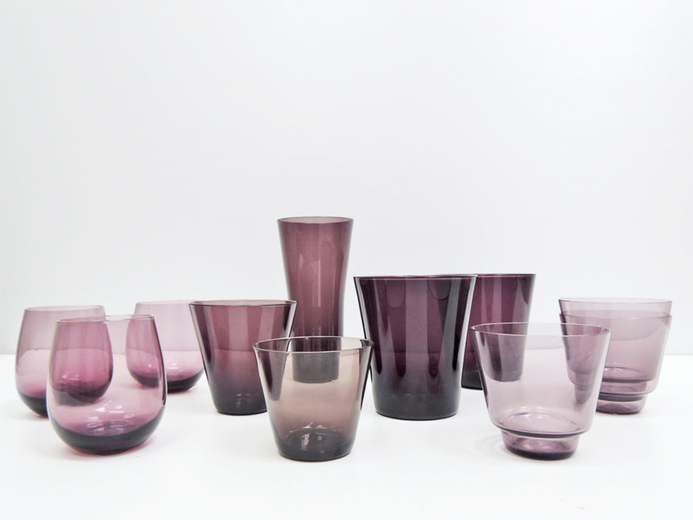 ヌータヤルヴィ Nuutajarvi & 北欧ビンテージ グラス タンブラー パープル 北欧食器 各種   中古品 買い取りしました。