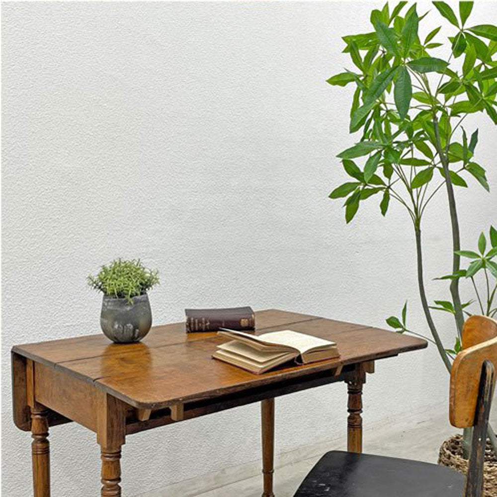 UKビンテージ バタフライテーブル キッチンテーブル オーク無垢材 1ドロワー 英国家具 ブロカント アンティーク～使うほどに味わい深くなる、オーク無垢材のバタフライダイニングテーブル～