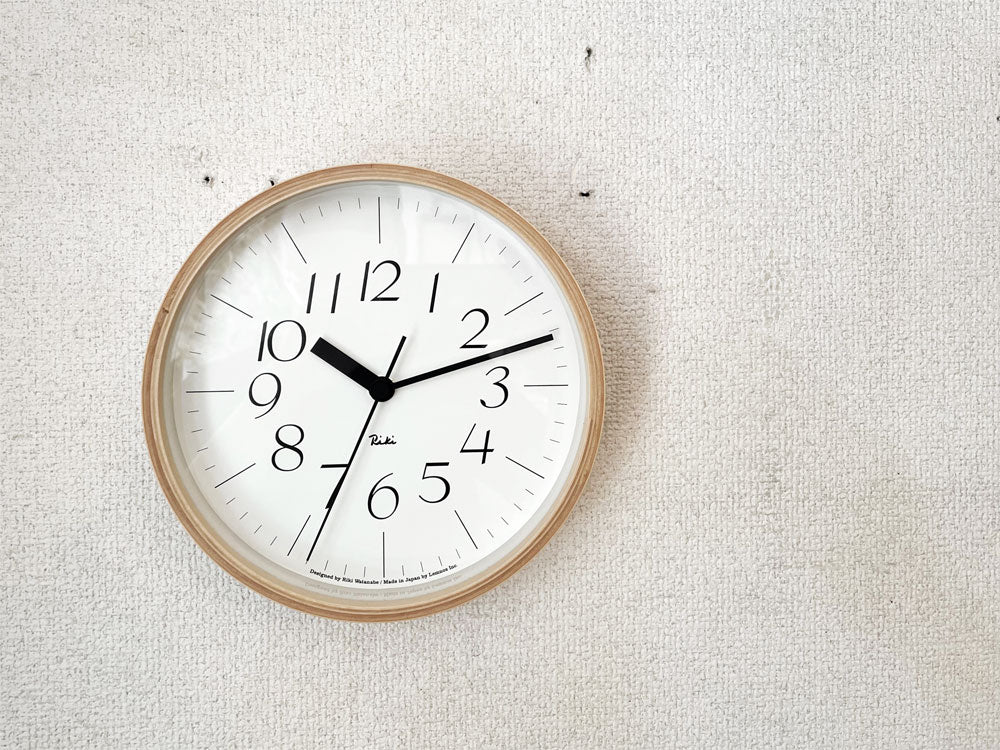 レムノス Lemnos リキクロック RIKI CLOCK ウォールクロック 掛け時計 Sサイズ Φ20cm 細文字 スイープセコンド 渡辺力 グッドデザイン賞  中古品  買い取りしました。