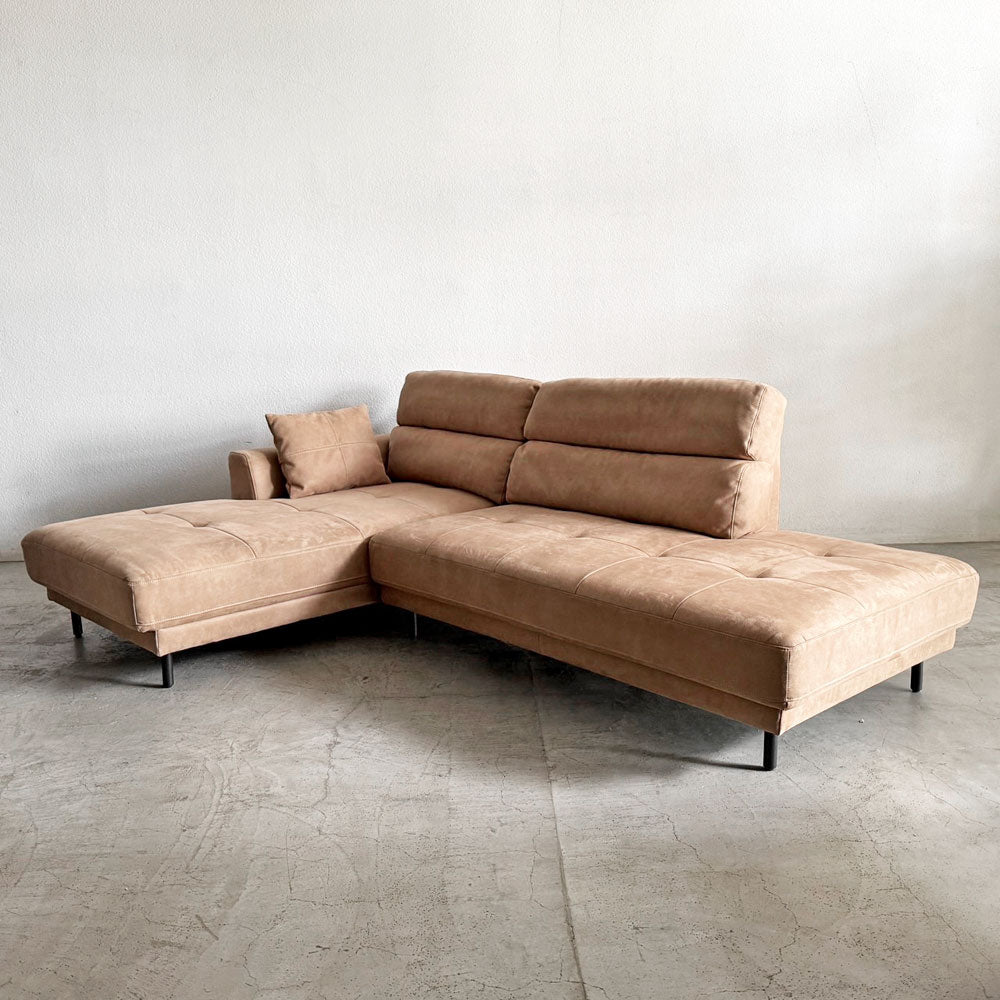【登戸BASE店】リラックスフォーム RELAX FORM ディオラ DIOLA カウチソファ ダブルシェーズ 3人掛け ミルキーベージュ W245cm プライムレザーテックス 関家具 買取させていただきました。