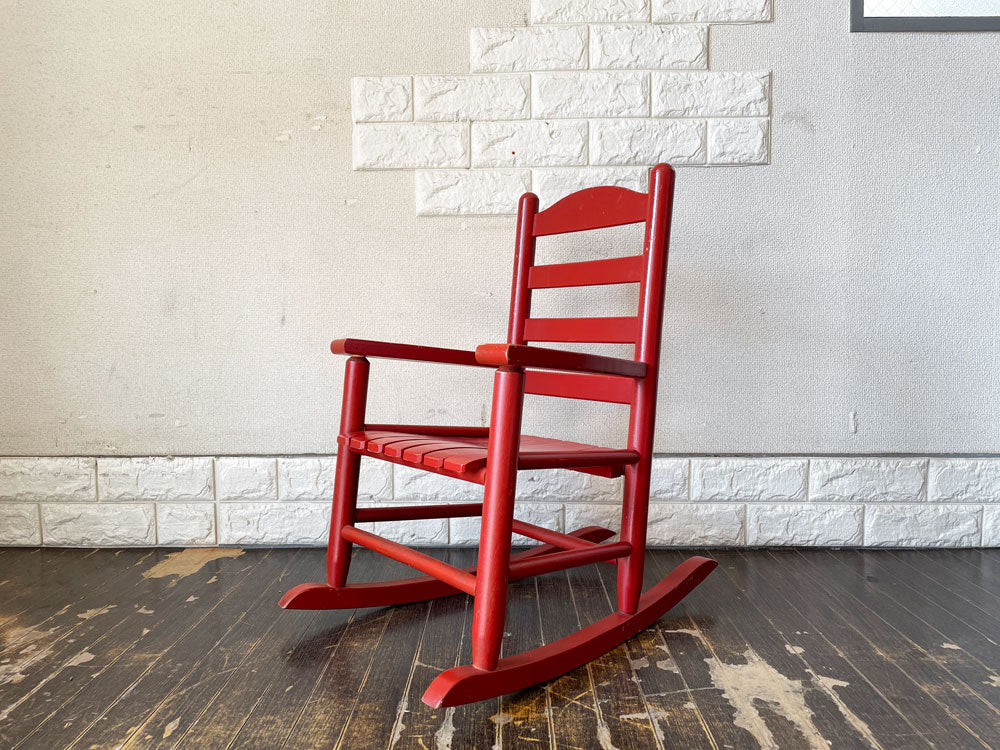 ビンテージスタイル Vintage Style キッズ ロッキングチェア レッドペイント シャビーシック  中古品  買い取りしました。