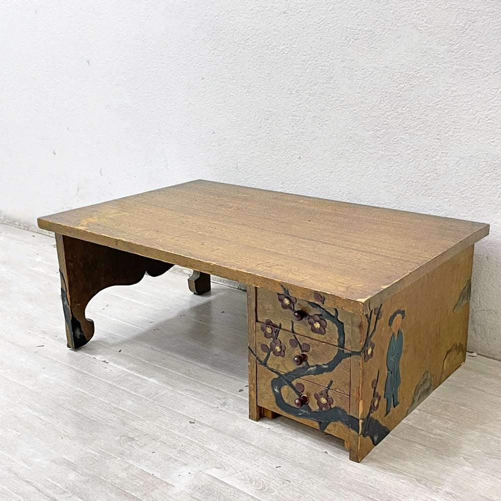 【祖師ヶ谷大蔵店】ジャパンビンテージ Japan Vintage 文机 座卓 ローテーブル 木製 抽斗3杯 木味 古家具 買取させていただきました。