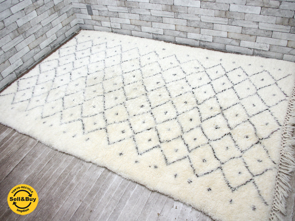 ベニワレン Beni Ouarain 大判ラグ モロッコ 手織り240×165cm 中古品 買い取りしました。