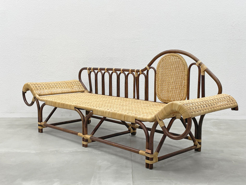 橋之口籐工芸工房 ラタン カウチ ソファ Rattan couch Sofa 籐家具 籐 シェーズロング 「現代の名工」橋之口幹夫 黄綬褒章受章 宮崎県伝統的工芸品 中古品 買い取りしました。