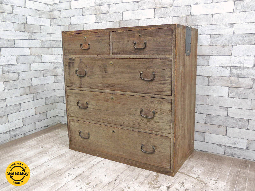 時代箪笥 古民家家具 桐箪笥 鉄金具 レトロ 中古品 買い取りしました。祖師ヶ谷大蔵店 出張買取もお任せ下さい。