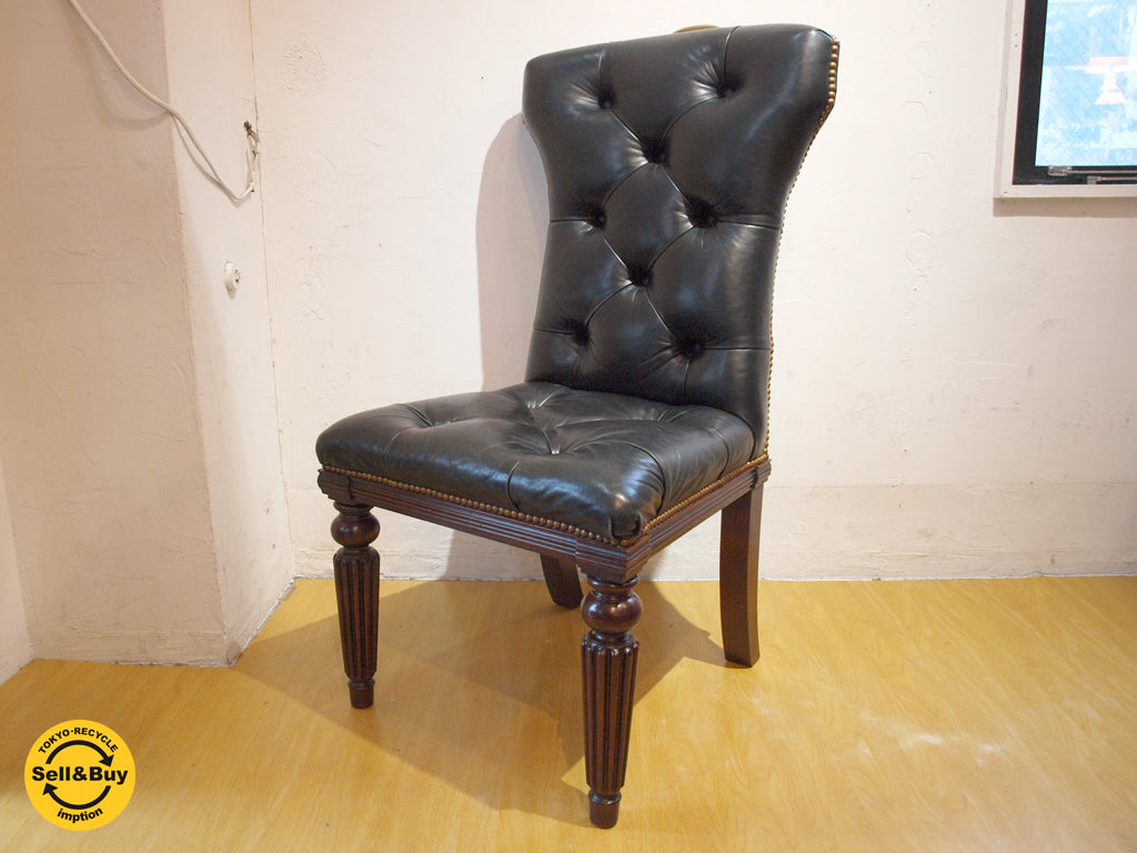 ラルフ ローレン ホーム RALPH LAUREN HOME テルフォードダイニングチェア Telford dining chair ハイバック タフテッドレザー スタッズ 希少 アメリカ 中古品 買い取りしました。