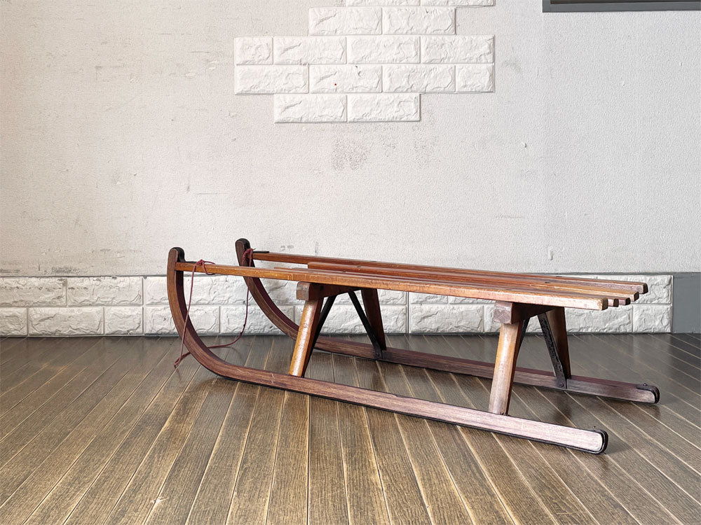 ダボス DAVOS 木製ソリ W103cm ディスプレイアイテム ガーデニング 店舗什器 ドイツビンテージ  中古品  買い取りしました。