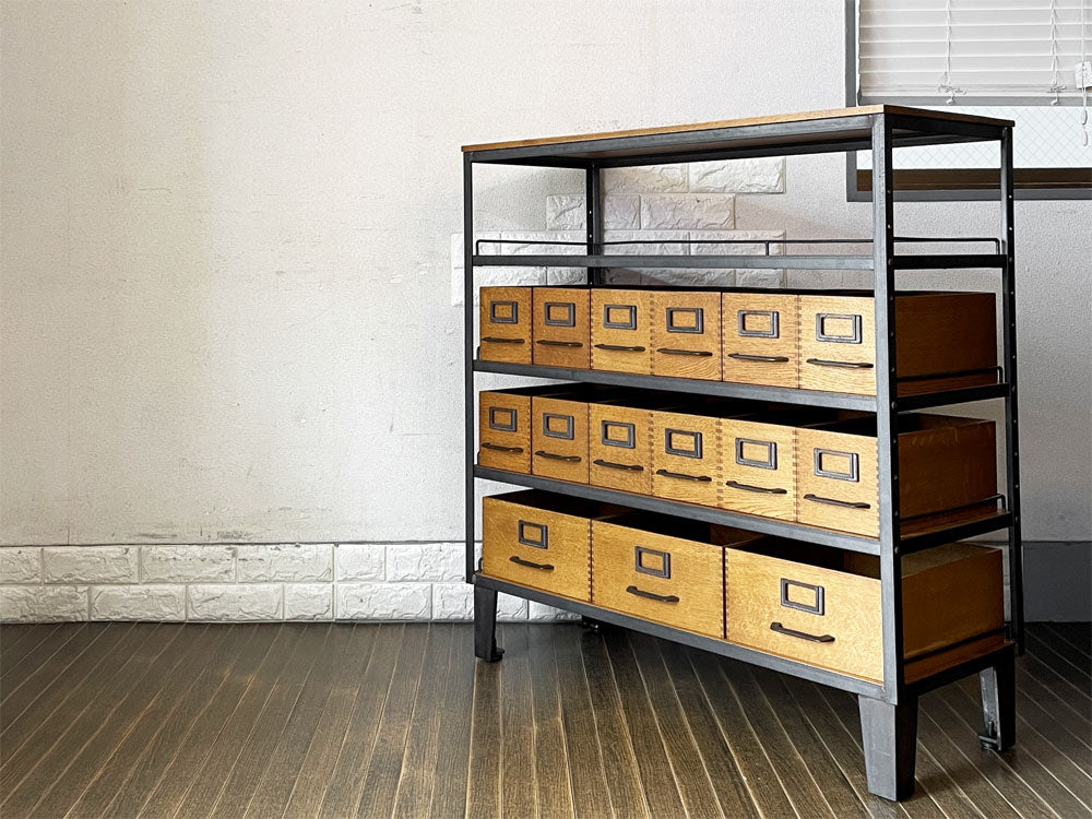 トラックファニチャー TRUCK FURNITURE エージーシェルフ AG SHELF Sサイズ + エージーボックス AG BOX S&L 計15点 楢無垢材 合計定価￥303,600-   中古品  買い取りしました。