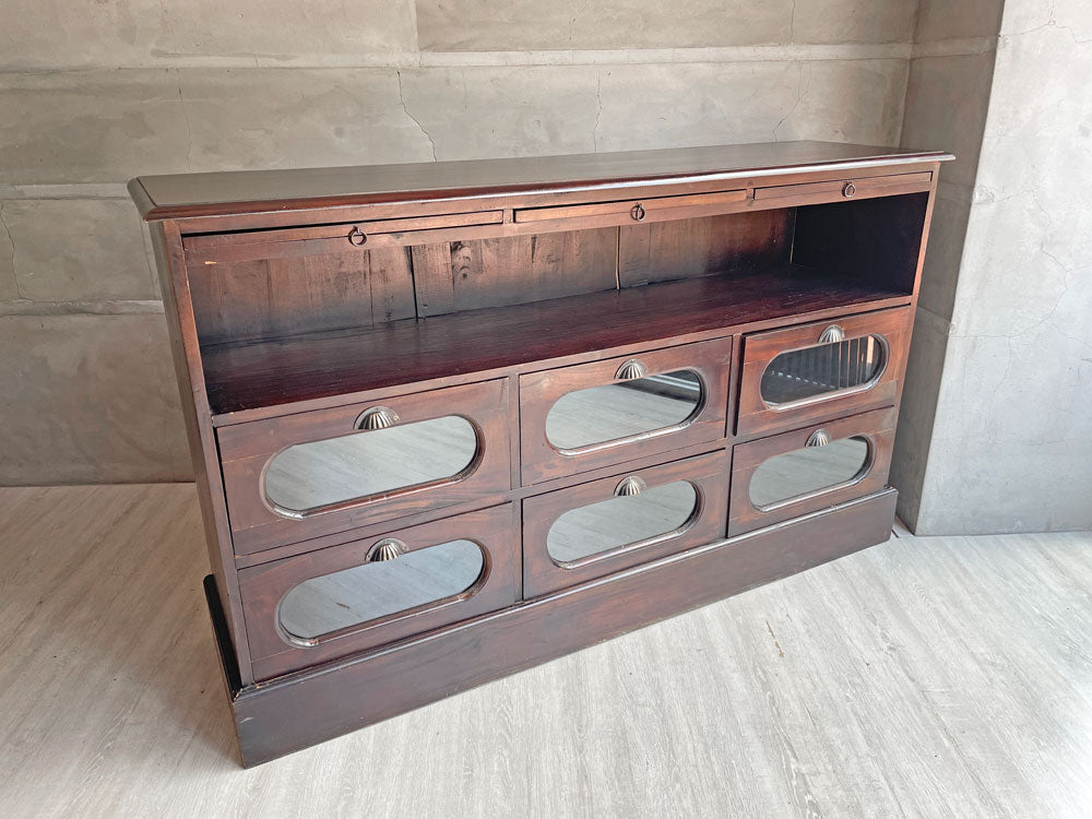 ビーカンパニー B-Company アジアンサイドボード マホガニー無垢材 スライドテーブル付き アンティークスタイル 中古品 買い取りしました。