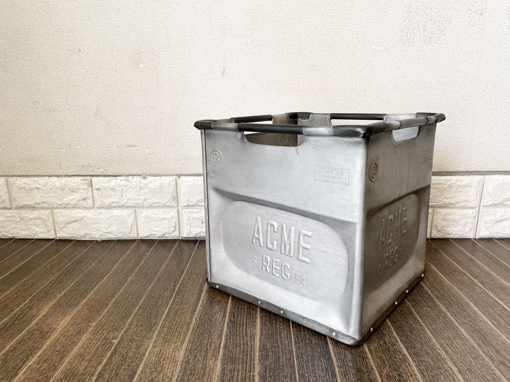 アクメファニチャー ACME Furniture スチールボックス STEEL BOX 収納箱 プランターカバー スタッキング インダストリアル 定価￥14,300- 廃番  中古品  買い取りしました。