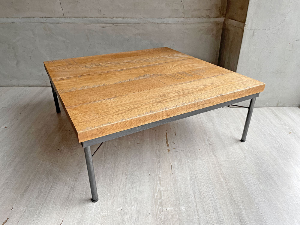 スクエアファニチャー SQUARE FURNITURE スクエア ローテーブル オーダー品 オーク無垢材 アイアン 85×85 正方形 インダストリアル 中古品 買い取りしました。
