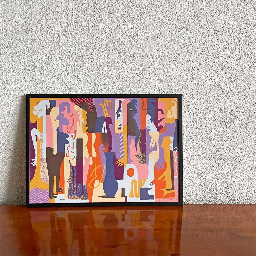 【登戸BASE店】キーニュ Keeenue オッドワンカット ODD ONE CUT シルクスクリーン 44×31.5cm 額装品 箱付 16/50 サイン入り 買取させていただきました。