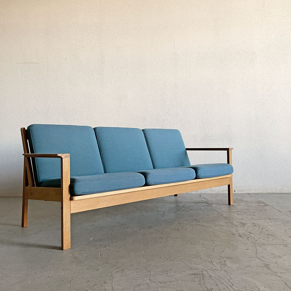 【登戸BASE店】カーフ Karf トリムプラス Tolime+ 3シートソファ 3人掛け W184cm ホワイトオーク無垢材 ファブリック ブルー系 朝倉芳満 現行定価￥291,000- 買取させていただきました。