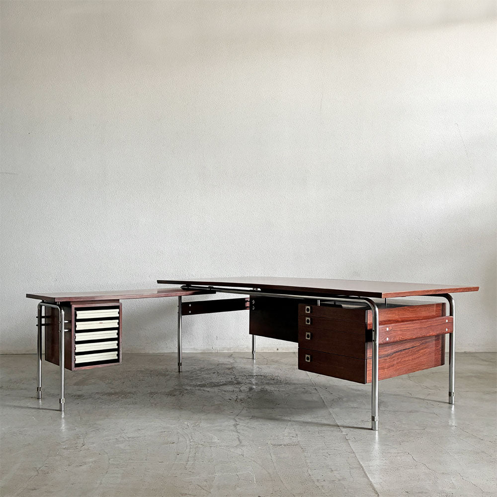 【登戸BASE店】シバストファニチャー Sibast Furniture オフィスデスク No.275 ローズウッド×スチール サブデスク付 W204cm アルネ・ヴォッダー デンマーク 北欧ビンテージ 買取させていただきました。