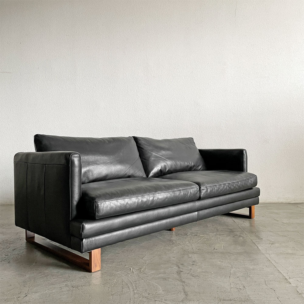 【登戸BASE店】アクタス ACTUS ファイブバイファイブ five by five S1378 2.5シーターソファ W195cm 本革 ブラックレザー 廃番 買取させていただきました。