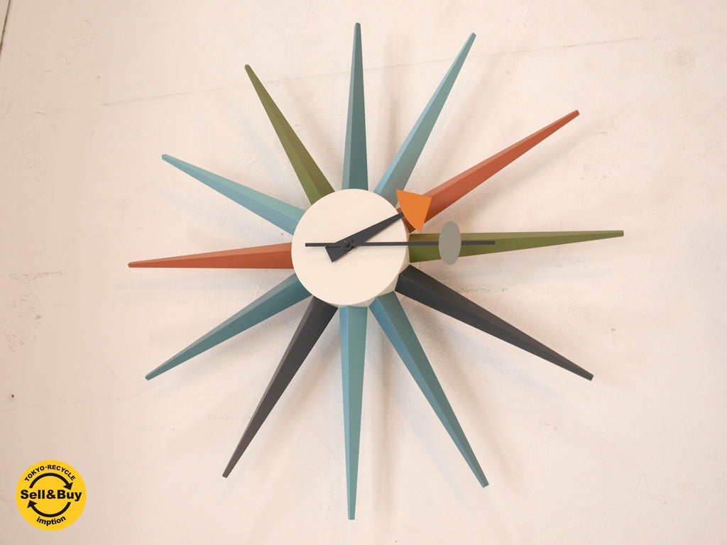 ヴィトラ Vitra ジョージネルソン サンバーストクロック George Nelson Sunburst Clock 壁掛け時計 ウォールクロック マルチカラー 箱付 展示美品 ～色褪せないミッドセンチュリーのマスターピース～ 【 買取と販売とレンタルのお店 】