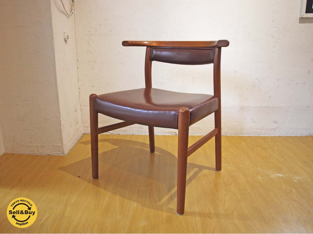 青林製作所 チーク無垢材 ビンテージ ハーフアームチェア ダイニングチェア 北欧スタイル A 中古品 買い取りしました。
