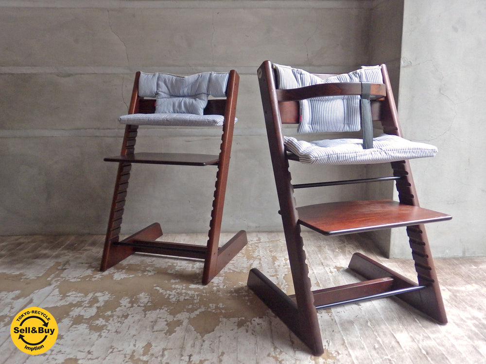 ストッケ STOKKE トリップトラップ TRIPP TRAPP 旧型ベビーチェア ベビーガード 革ベルト クッション付き ブラウン 買い取りしました。