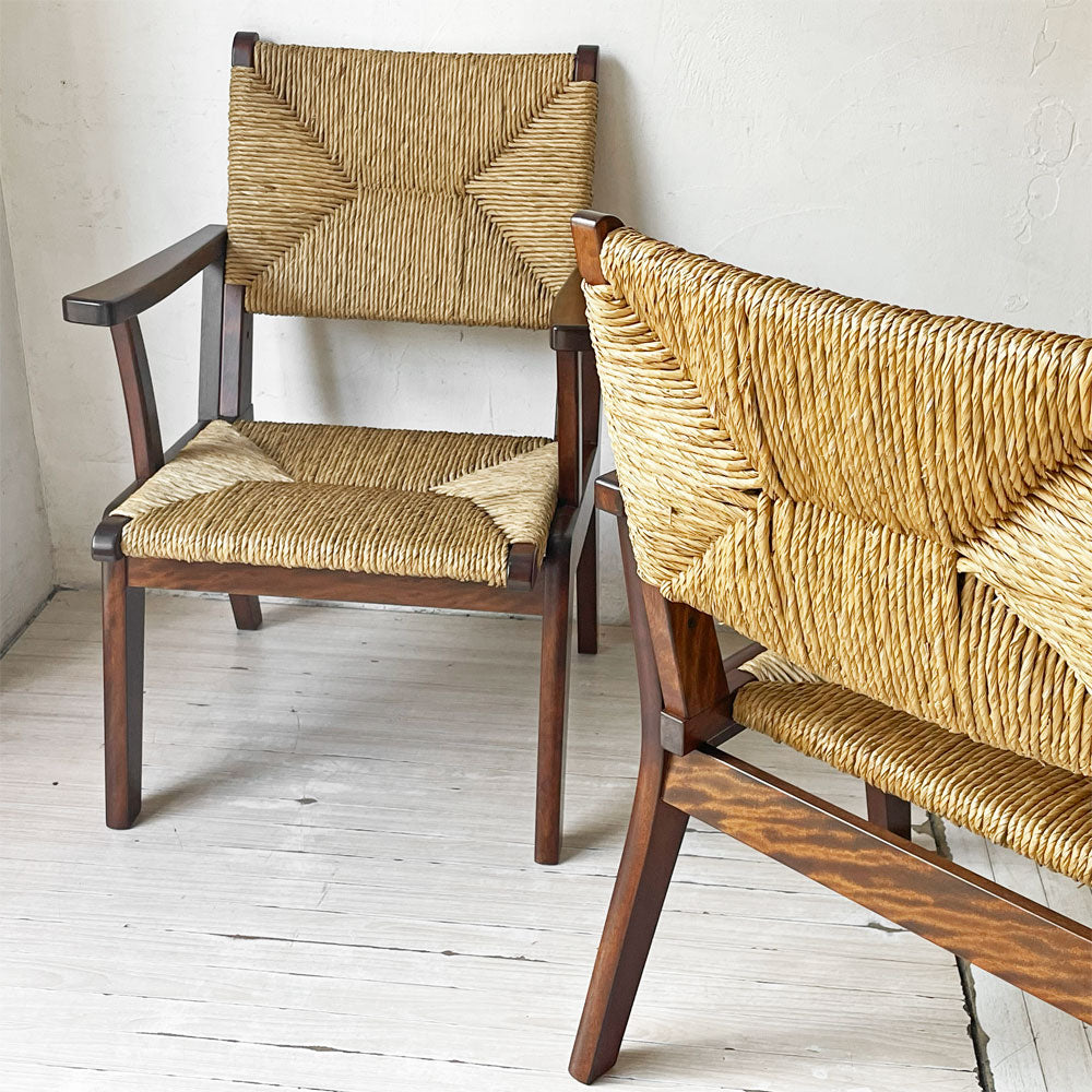 【下北沢店】松本民芸家具 521L型 アームチェア ミズメザクラ 無垢材 ラッシ編み 民藝 和モダン 和家具  買取させていただきました。