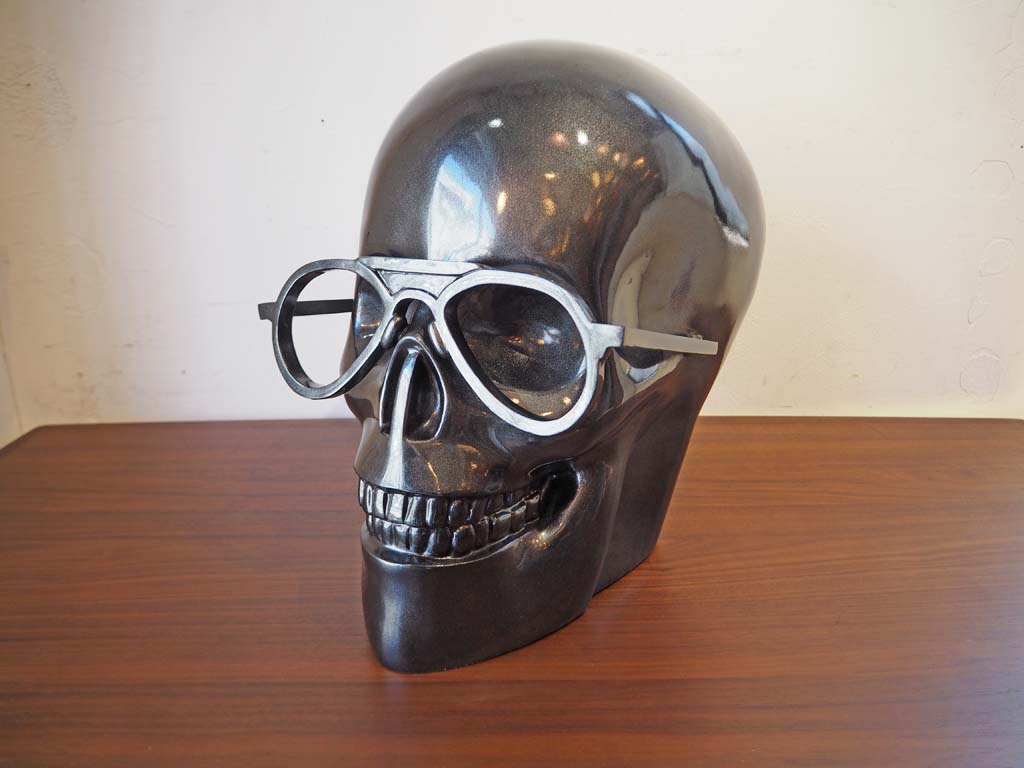 ギャラリー ライフアクセント Gallery Life Accent スカル Skull オブジェ ドクロ イタリア メタリックグレー 中古品 買い取りしました。