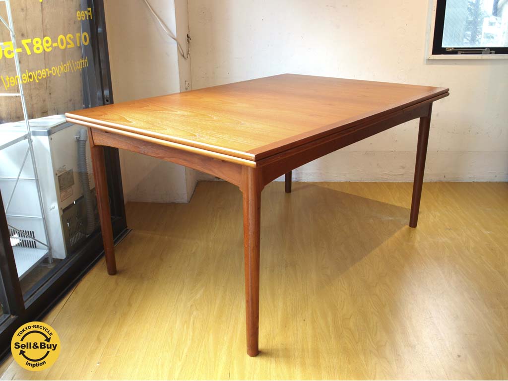 Slagelse Mbelvaerk デンマーク エクステンションダイニングテーブル チーク材 幅150-260 ビンテージ 中古品 買い取りしました。
