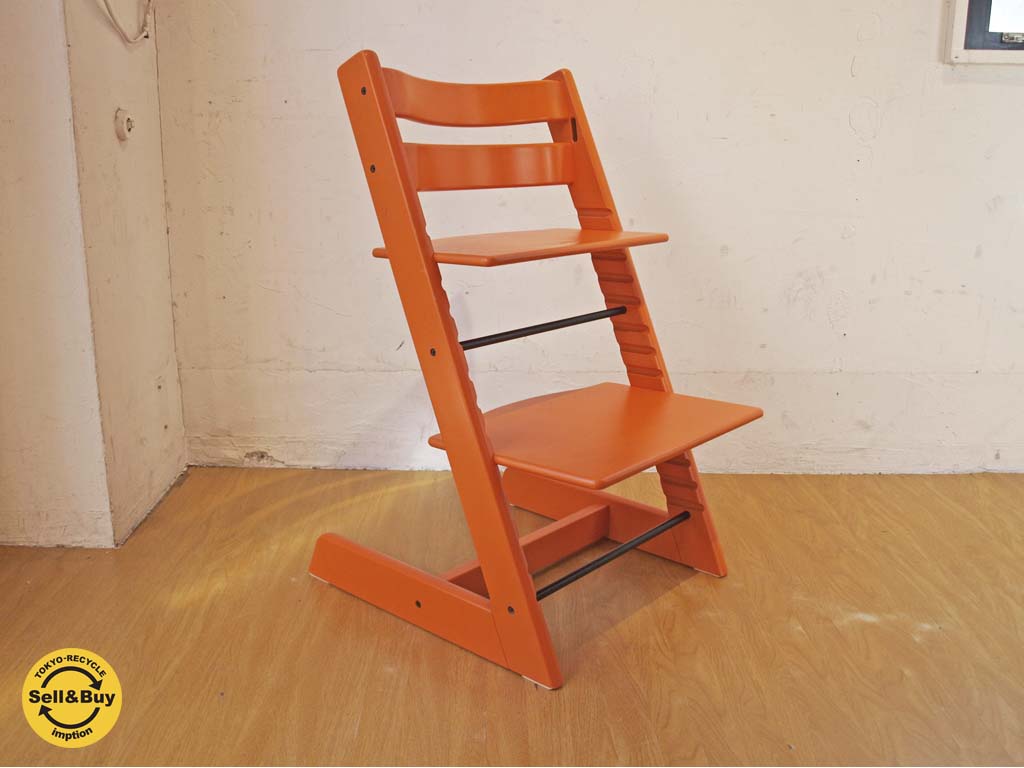 ストッケ STOKKE トリップトラップ TRIPP TRAPP チェア 新型 初期 オレンジ キッズチェア ベビーチェア 中古品 買い取りしました。