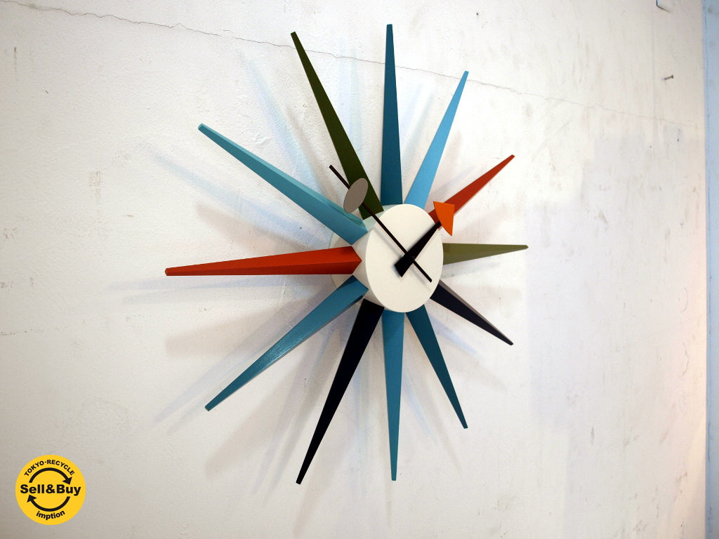 ヴィトラ Vitra ジョージネルソン サンバーストクロック George Nelson Sunburst Clock 壁掛け時計 ウォールクロック マルチカラー 中古品 買い取りしました。下北沢店 出張買取もお任せ下さい。