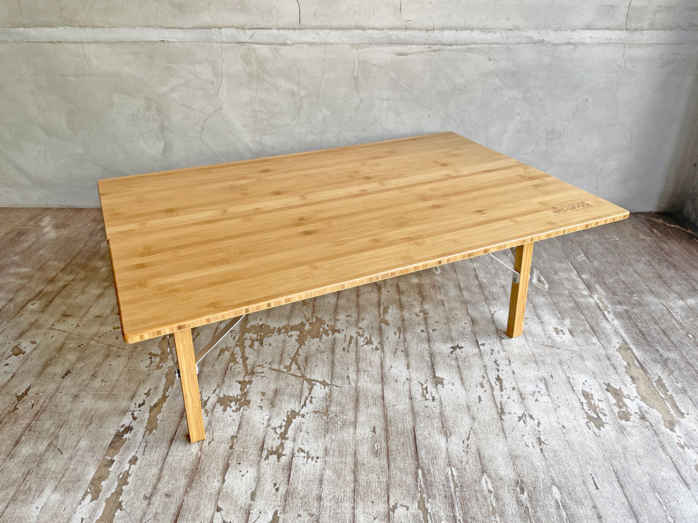 ロゴス LOGOS 木製テーブル Bamboo テーブル 竹製ローテーブル 折りたたみテーブル 収納バッグ付き キャンプギア   中古品 買い取りしました。