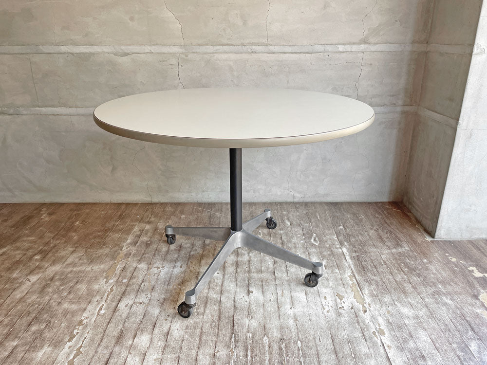 ハーマンミラー Herman Miller ビンテージ コントラクトテーブル Contract Φ90cm 高さ65cm キャスターベース ラウンド C&Rイームズ ミッドセンチュリー 中古品 買い取りしました。