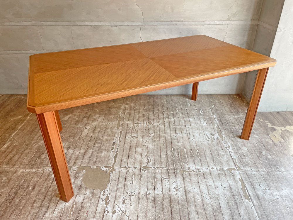 ジャパンビンテージ Japan vintage ダイニングテーブル リバースダイヤモンド貼り チーク材 W160 北欧スタイル 中古品 買い取りしました。