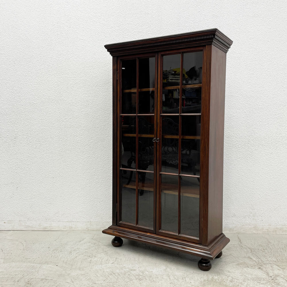 【登戸BASE EC店】UKビンテージ ガラス キャビネット ブックケース マホガニー材 ジョージアン様式 書棚 飾り棚 鍵欠品 英国家具 買取させていただきました。